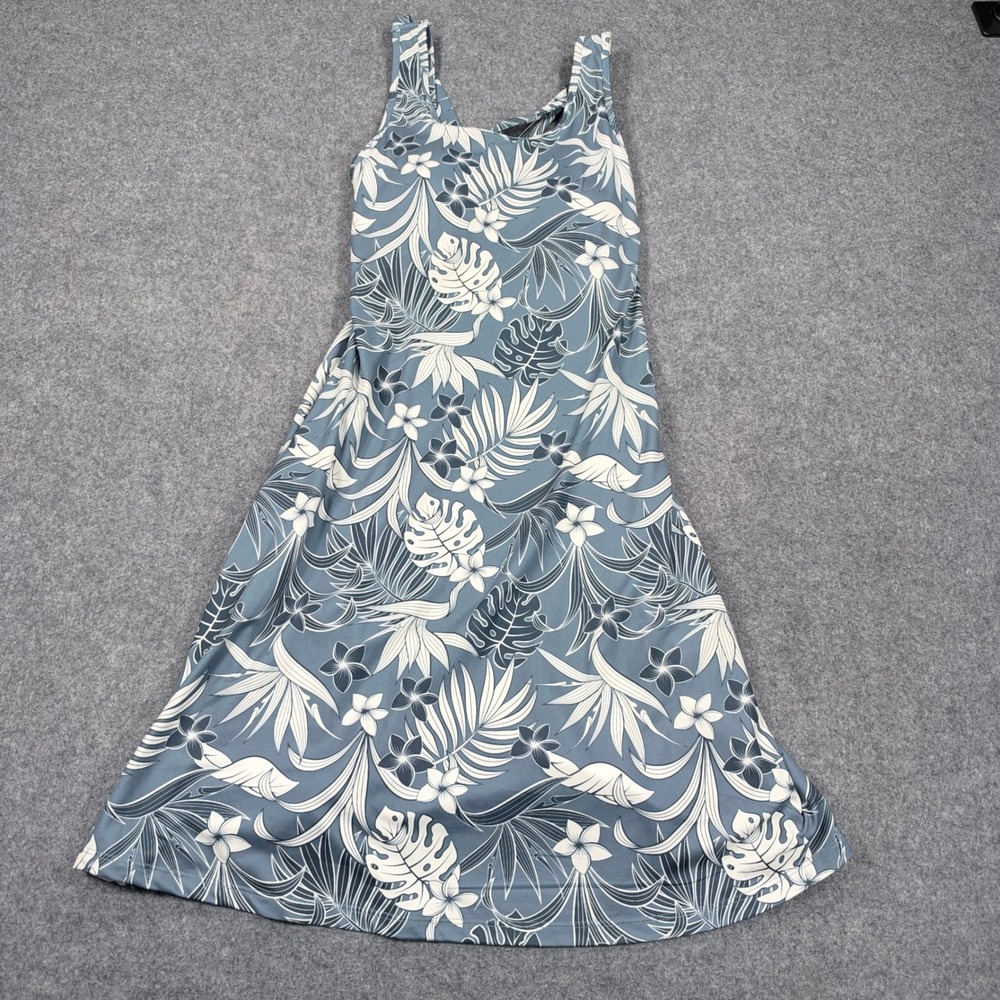 Kyodan Outdoor Blue Tropical Floral Sleeveless Active Dress XS Small